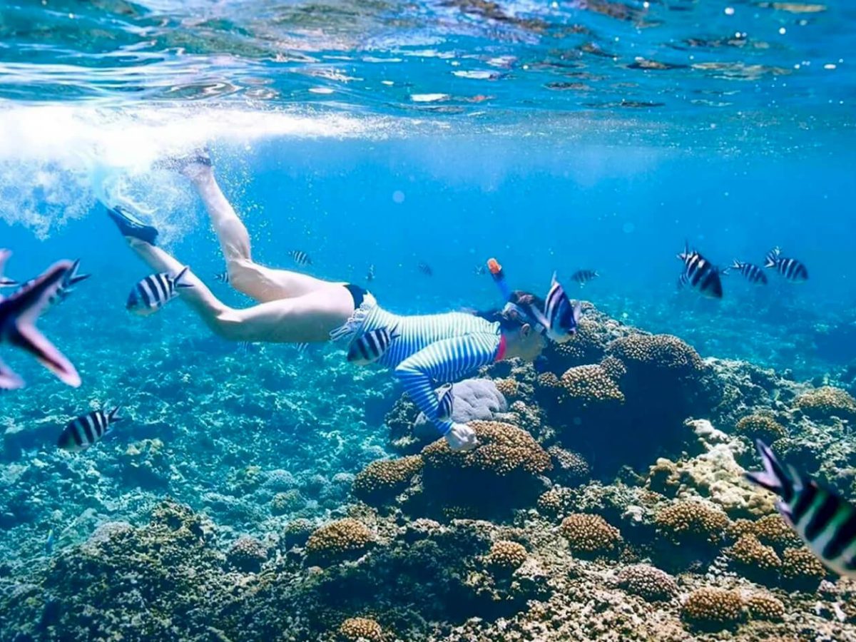 A wonderful shot of one of the divers from one of the beaches of Ras Mohammed in Sharm