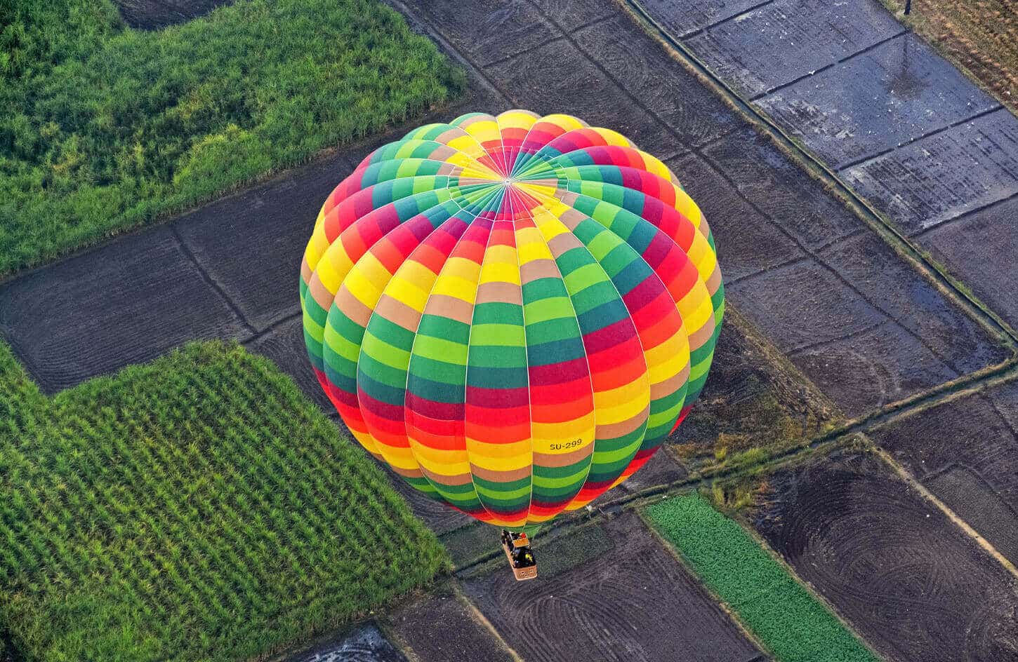 a wonderful photo of a hot air balloon ride in luxor