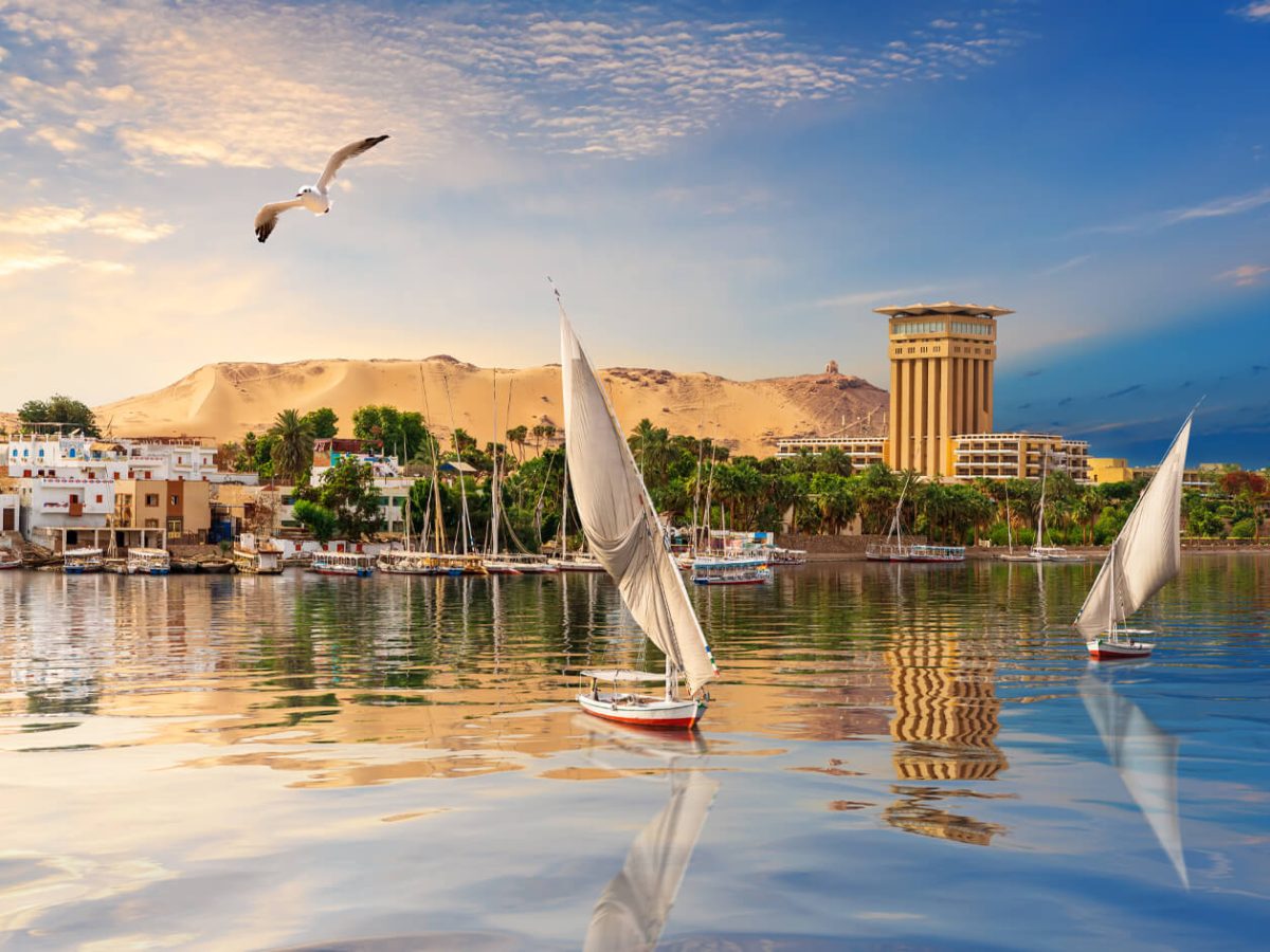aswan nile river scenery beautiful view