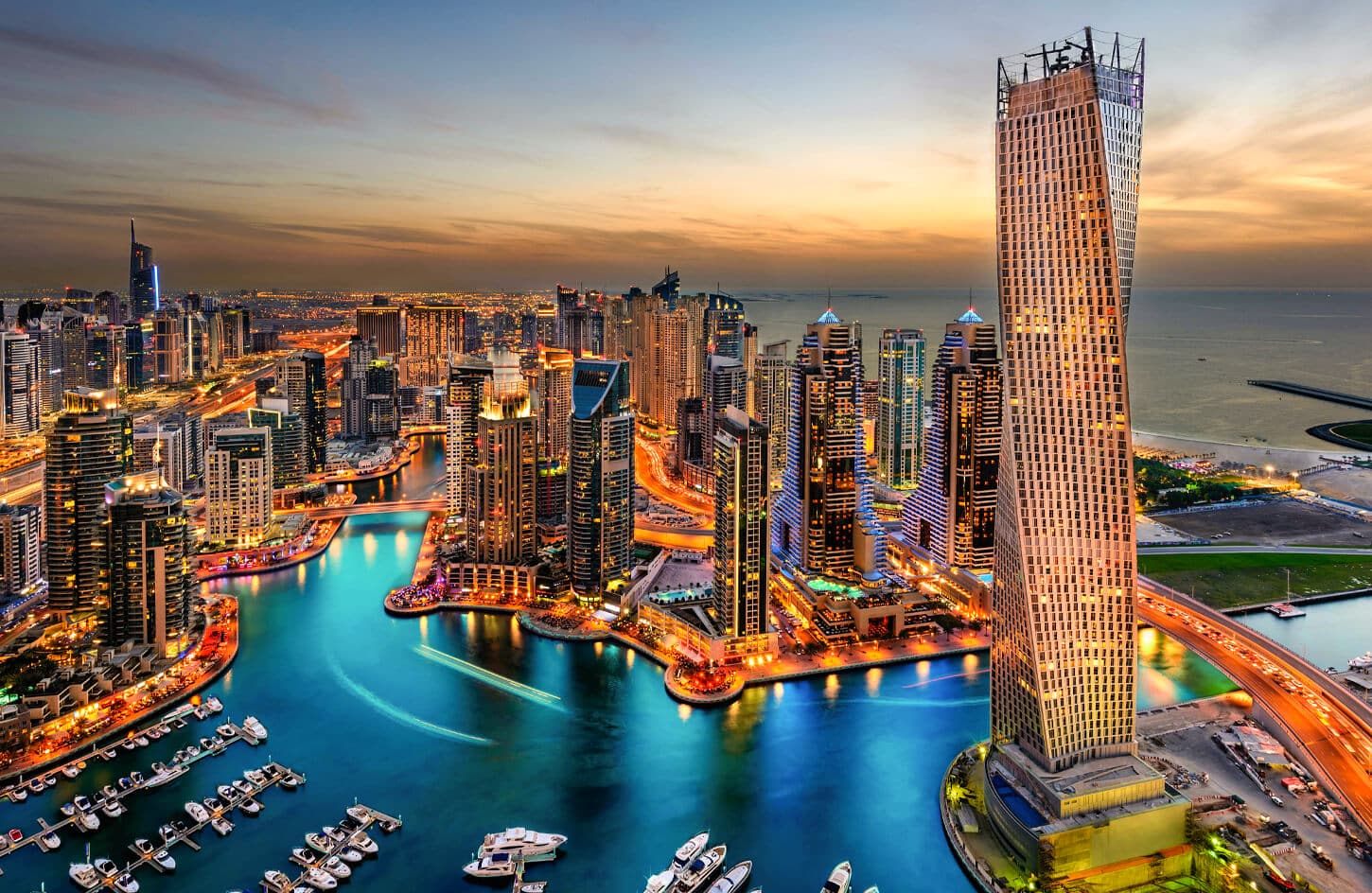 A great shot of some of Dubais skyscrapers