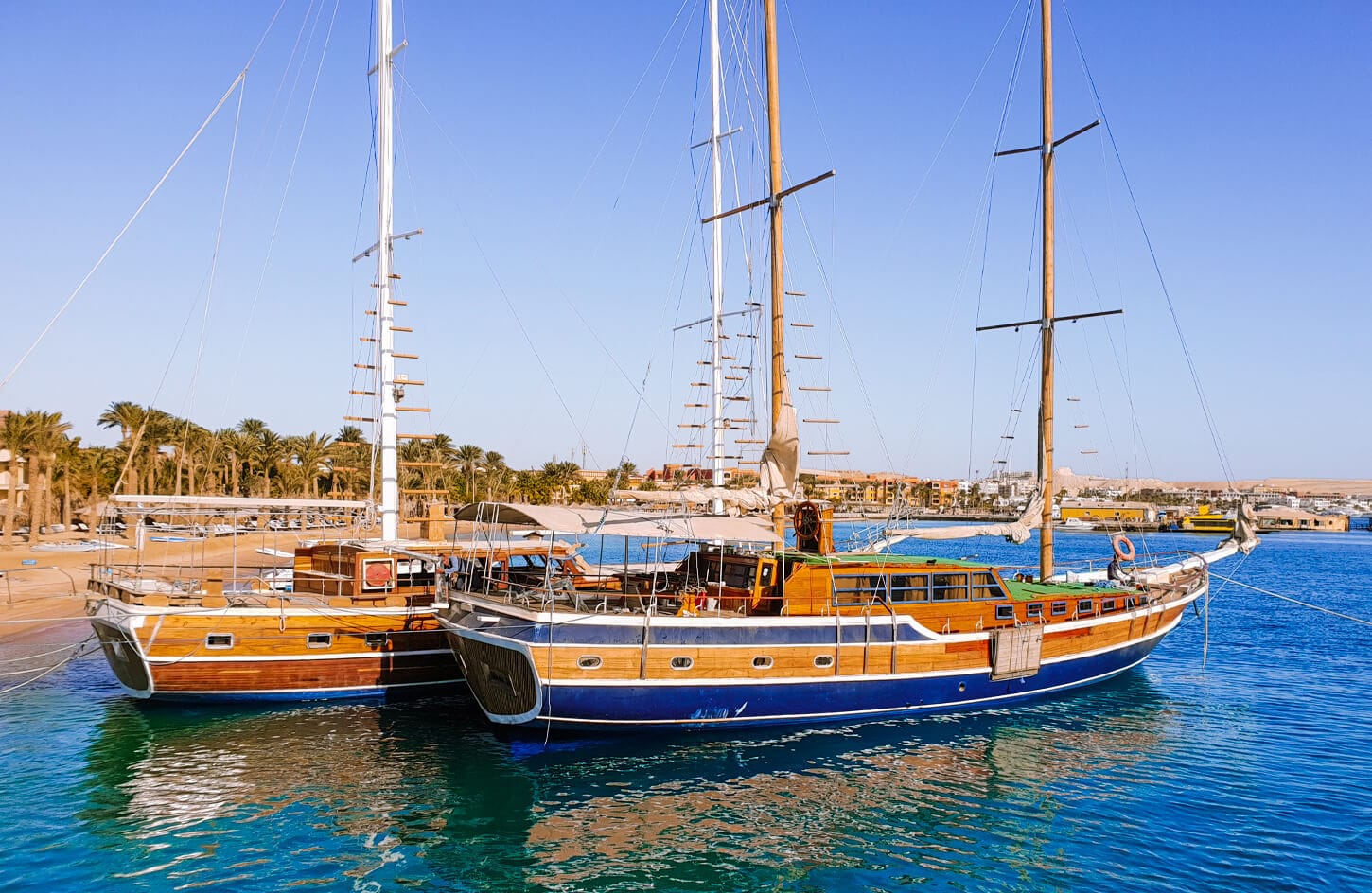 A wonderful picture of some boats in one of the beaches of Hurghada