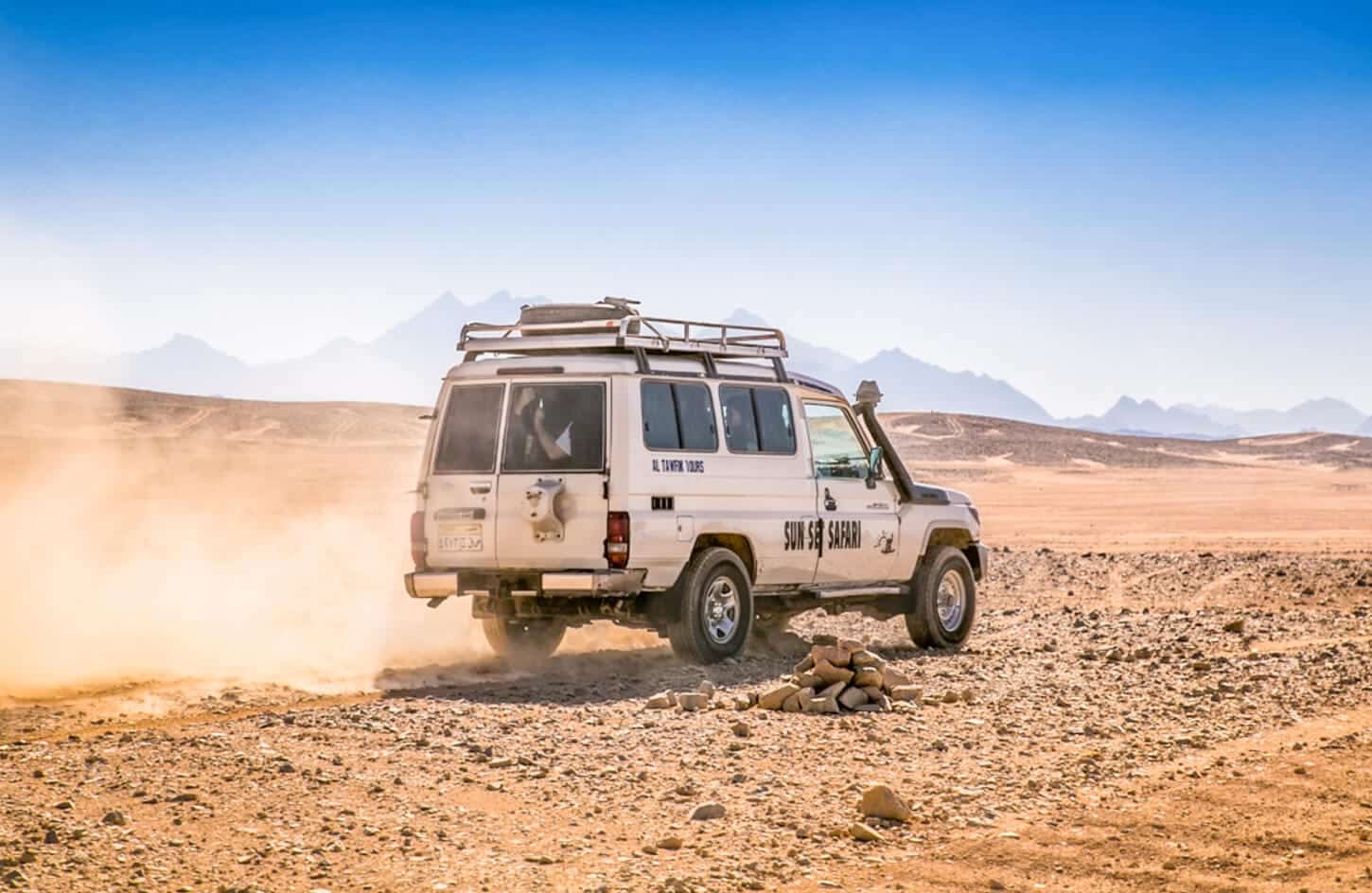A wonderful shot of a four wheel drive car from one of the wonderful safari trips