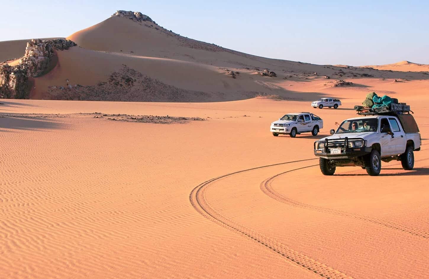 A wonderful shot of some four wheel drive vehicles from one of the wonderful safari trips