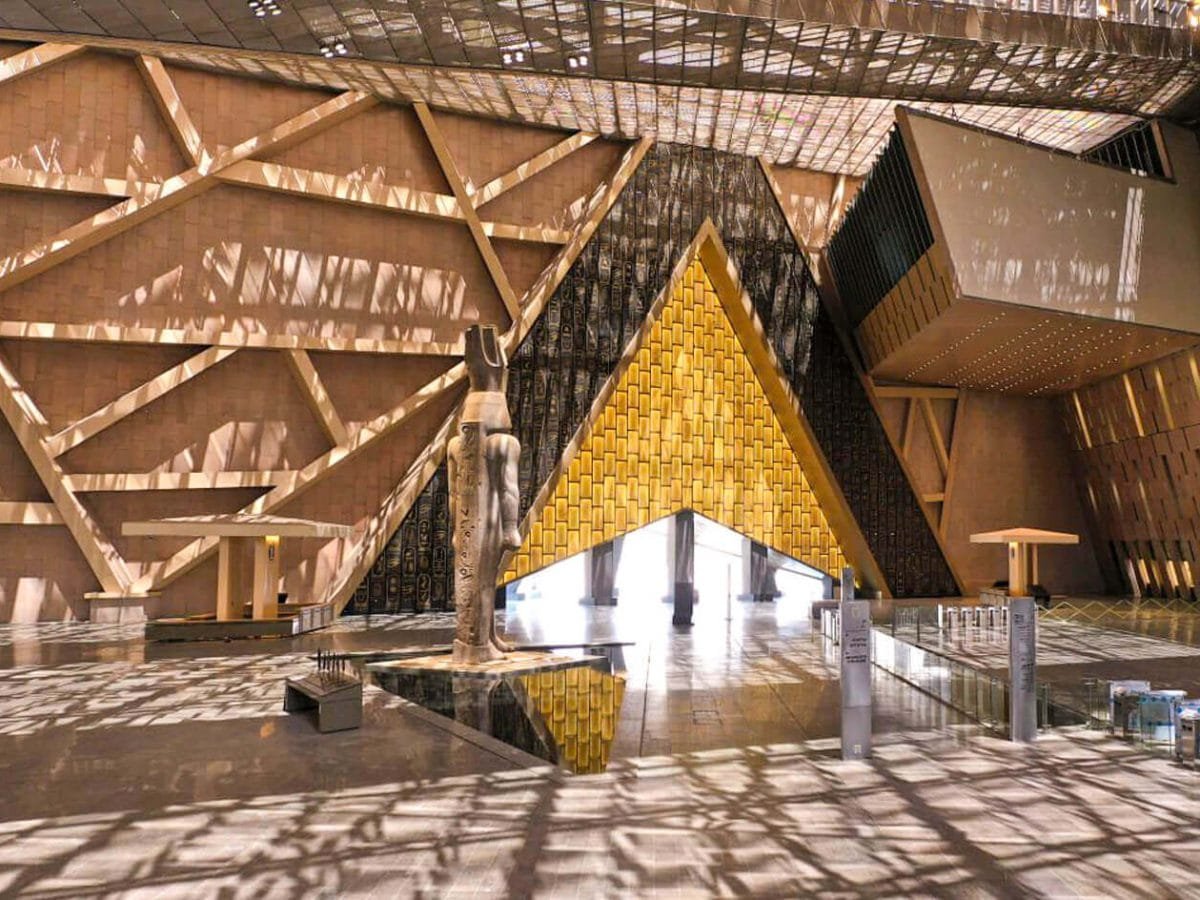 A wonderful shot of the Grand Egyptian Museum from the inside