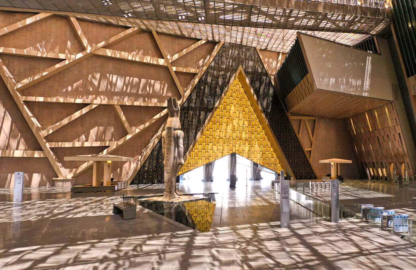 A wonderful shot of the Grand Egyptian Museum from the inside