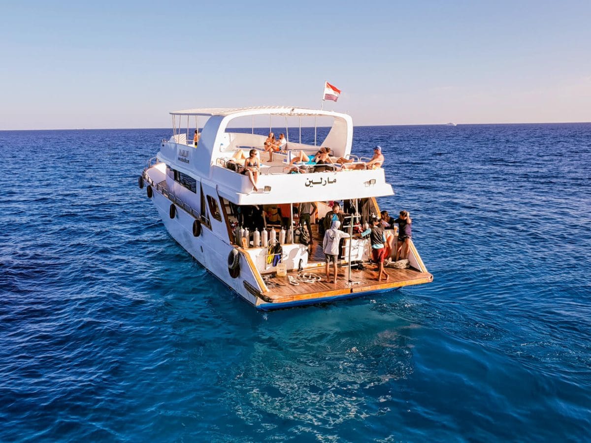 A yacht from Hurghada waters
