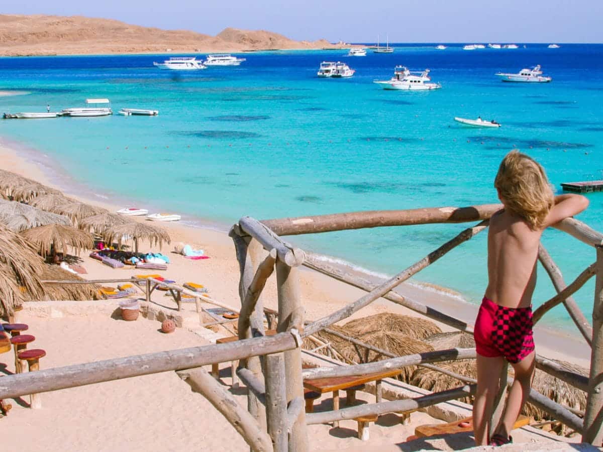 A young child from one of the beaches of Hurghada