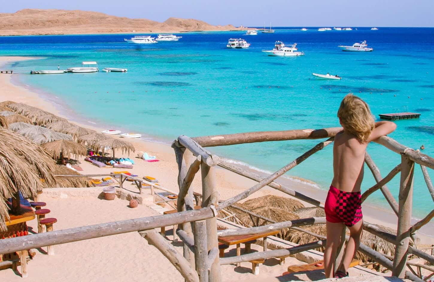 A young child from one of the beaches of Hurghada