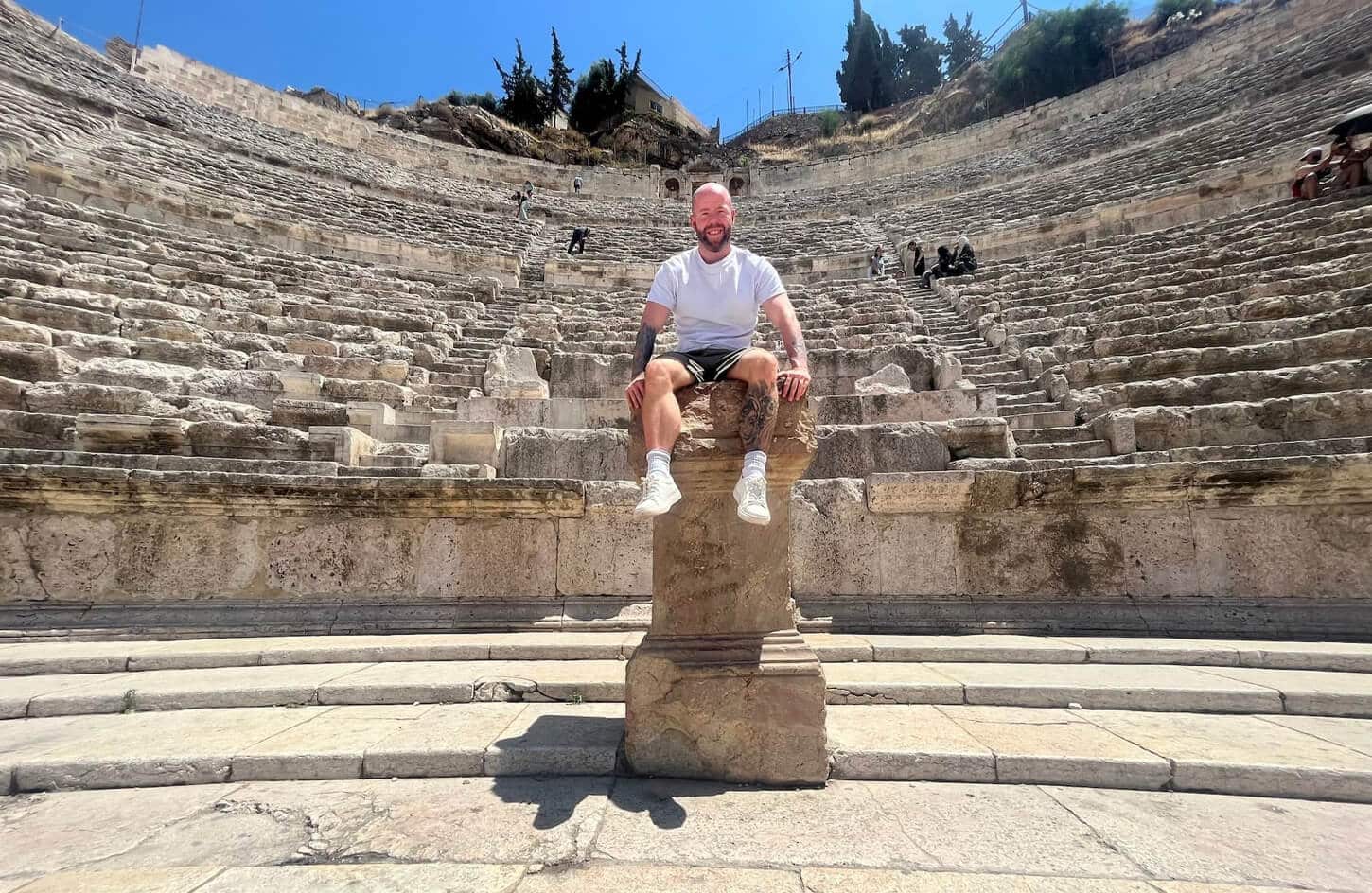 Beautiful picture of a tourist in the Roman Theater