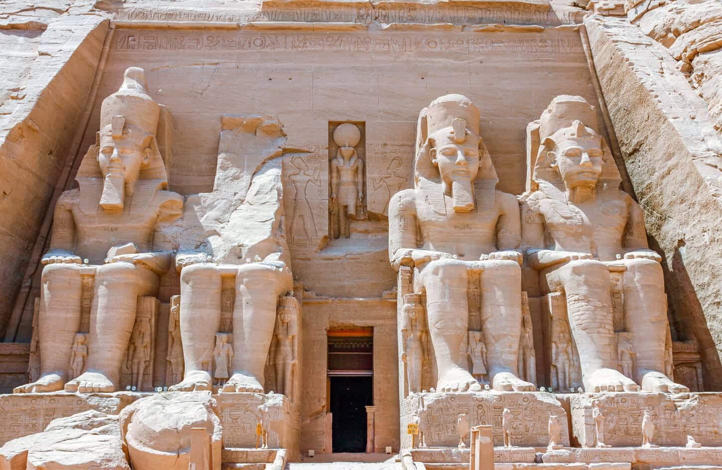 Facade and entrance to the Great Temple of Abu Simbel