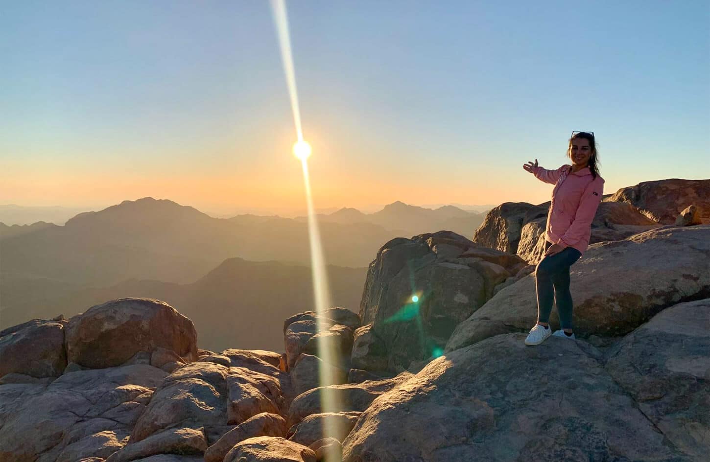 Great picture of a girl in St. Catherine at sunrise