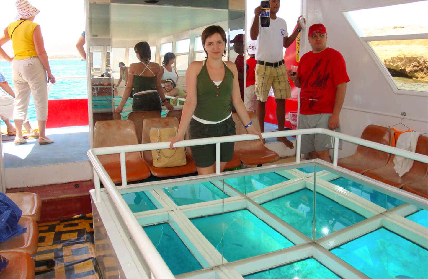 Great picture of a girl on a glass boat in Sharm El Sheikh