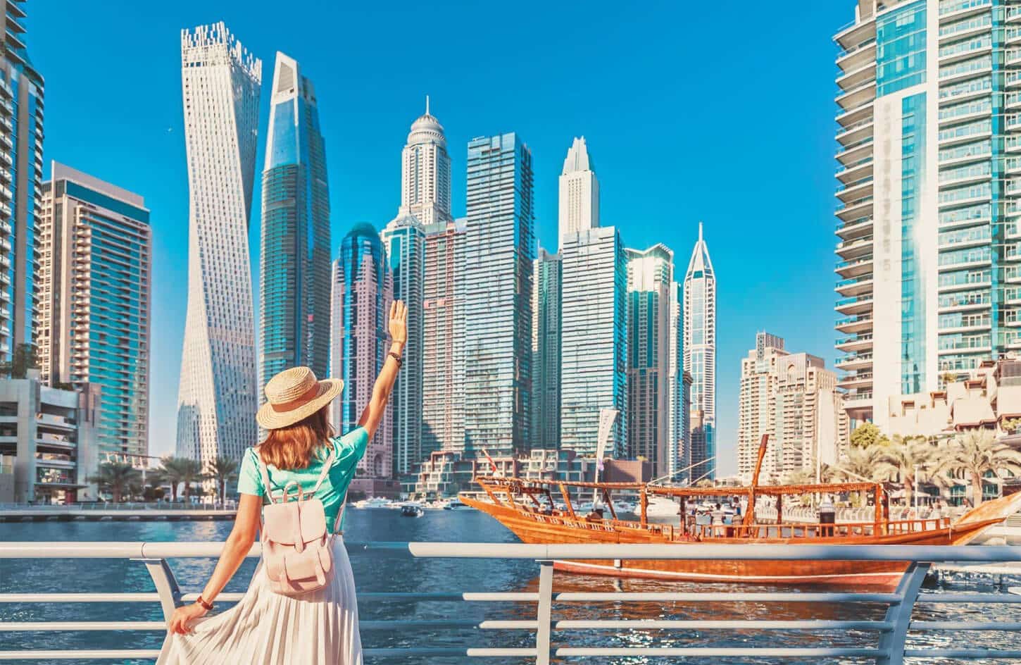 Great picture of a woman in Dubai Marina