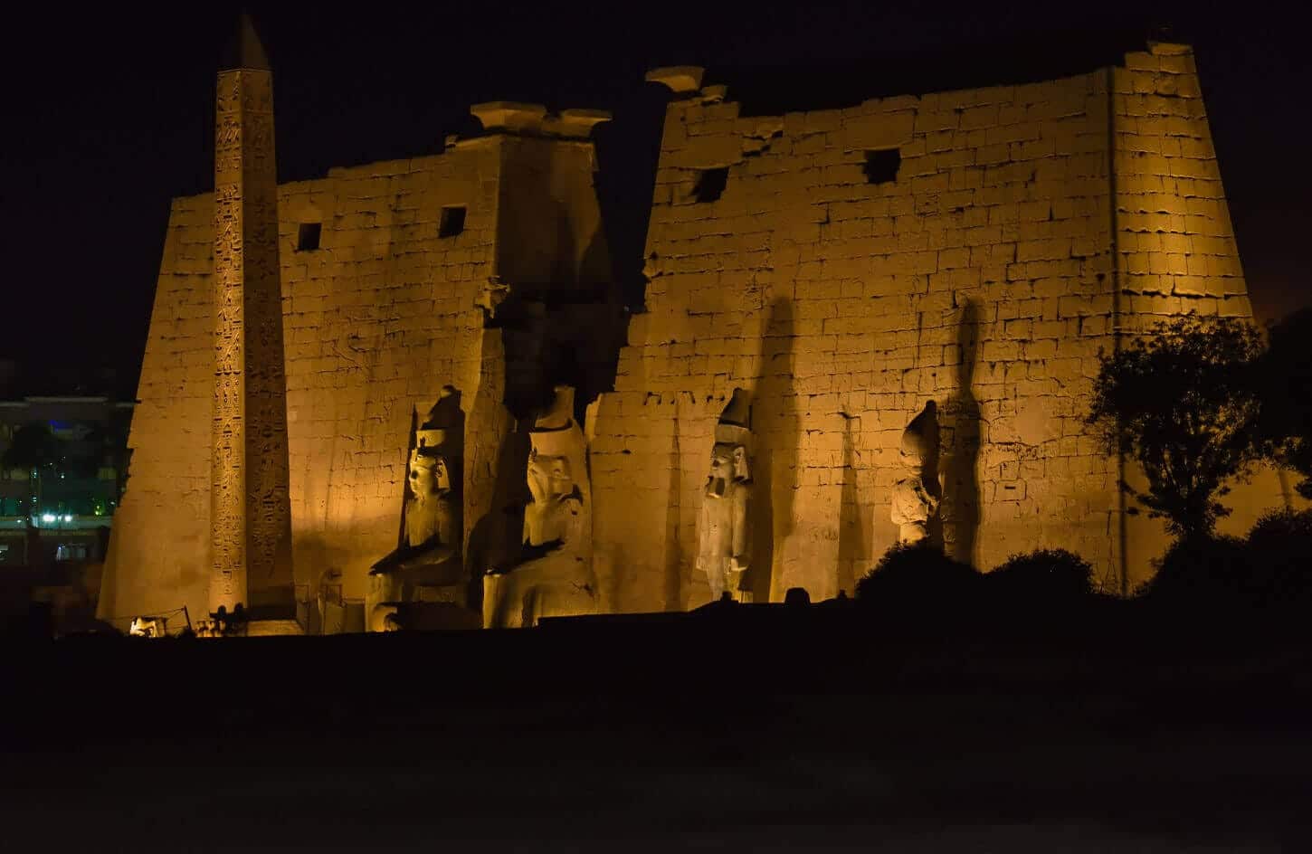 Luxor Temple facade from a sound and light show