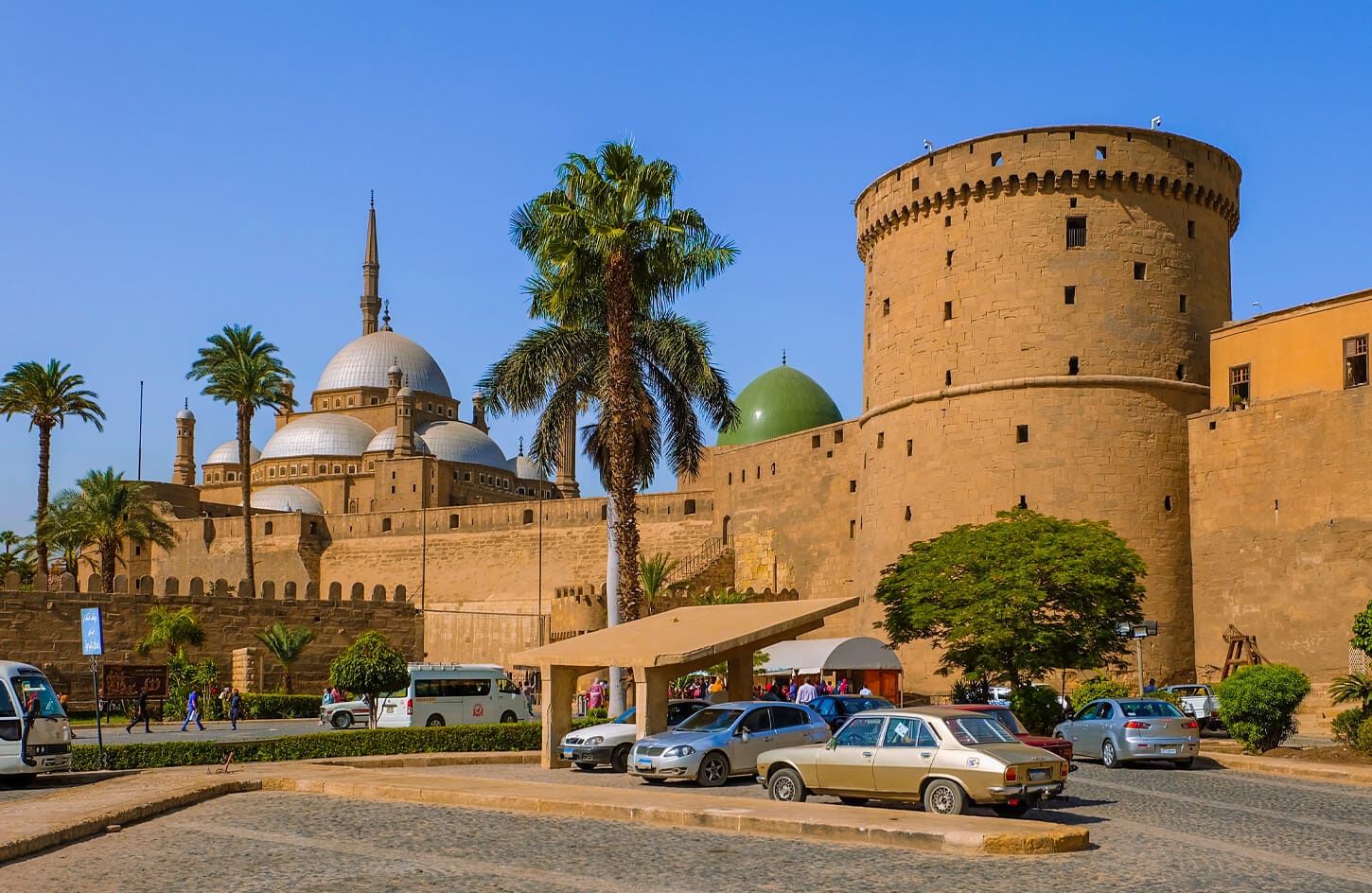 Muhammad Ali Mosque and one of the towers of Saladin Citadel