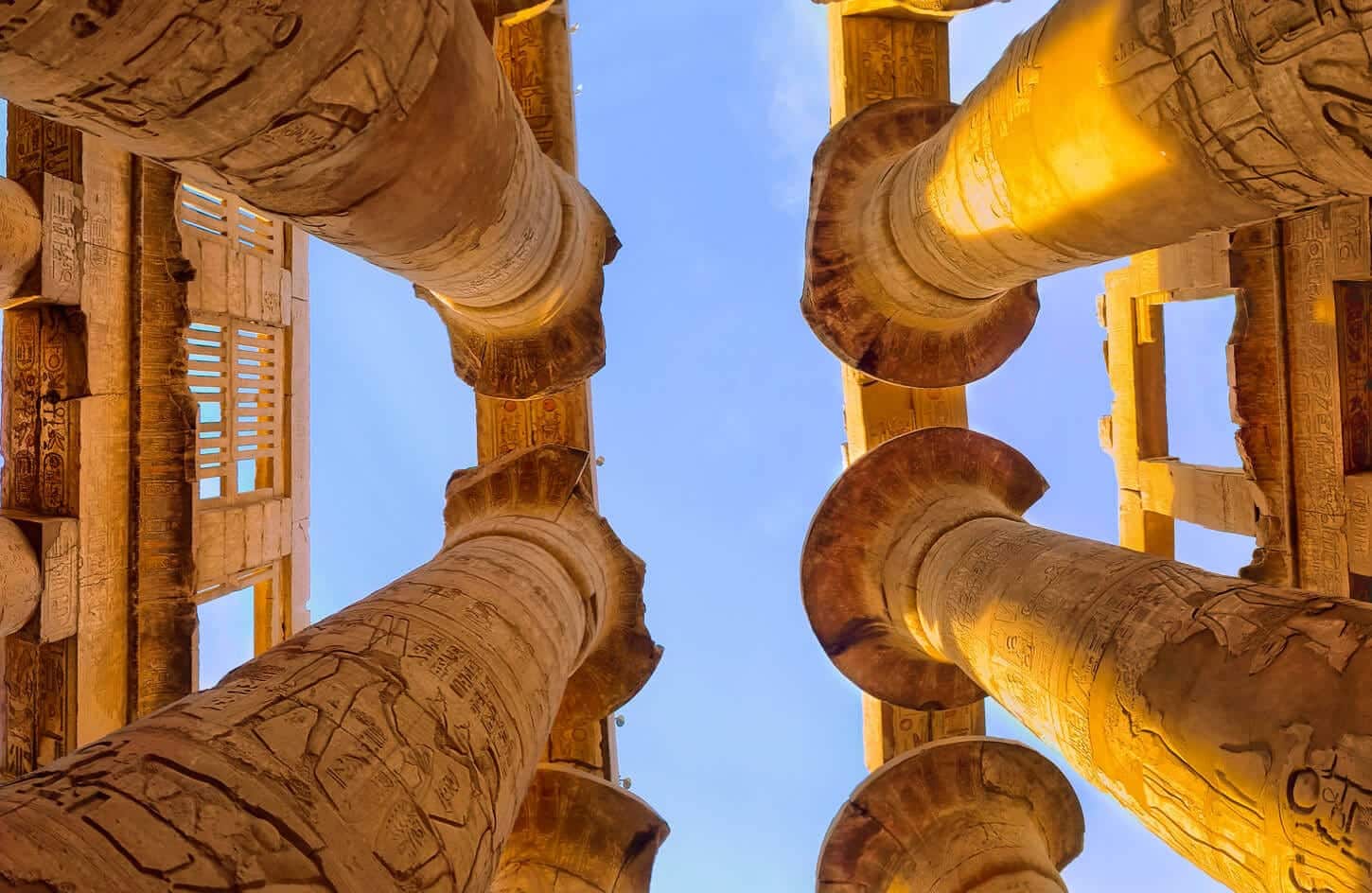 Some of the columns of Karnak Temple in Luxor
