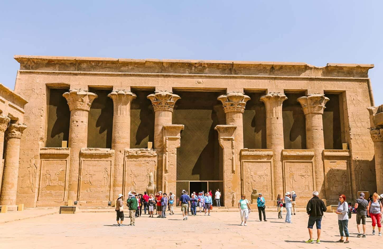 Some visitors from inside the Edfu Temple