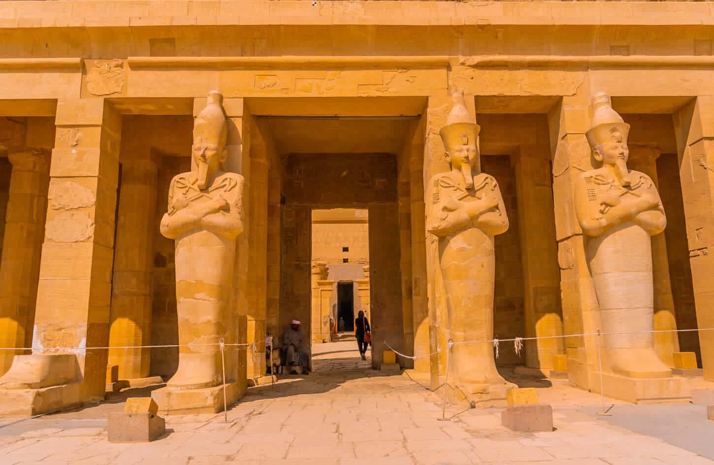 Statues of the external facade of the Temple of Hatshepsut
