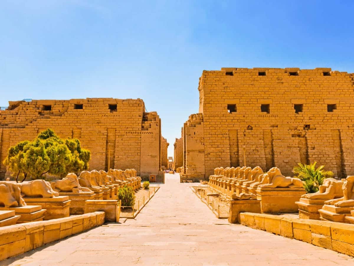 The front facade of Karnak Temple