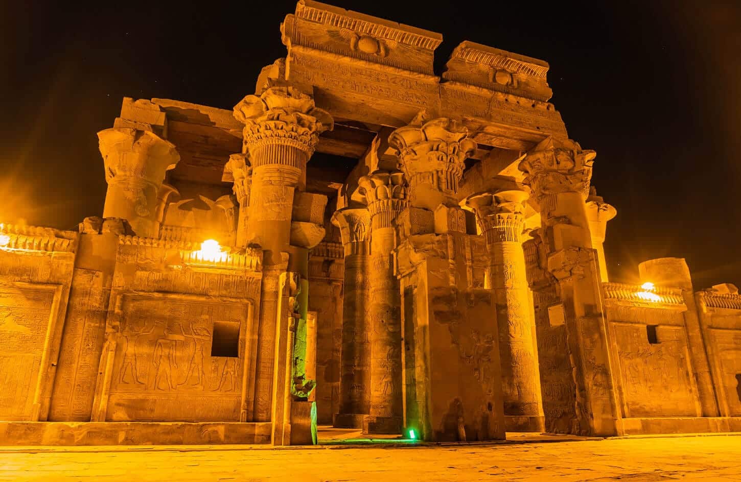 The magnificent Kom Ombo Temple from Luxor at night