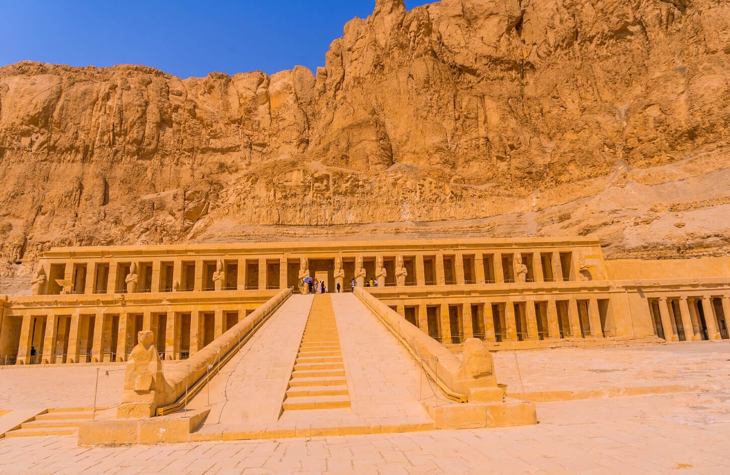The staircase leading to the main entrance to the Temple of Hatshepsut
