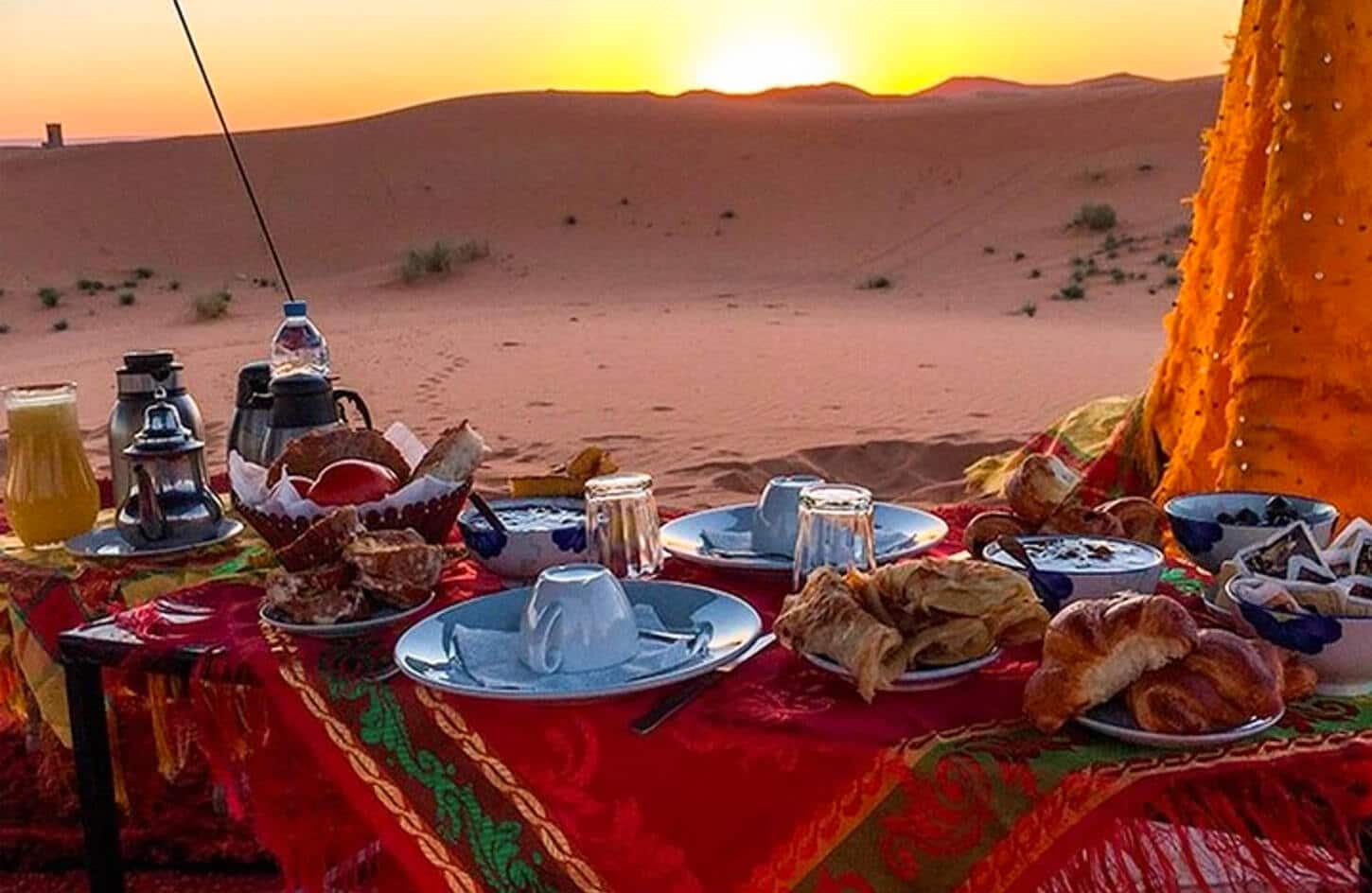 Very beautiful picture of breakfast in Bedouin tents in the Marsa Alam desert