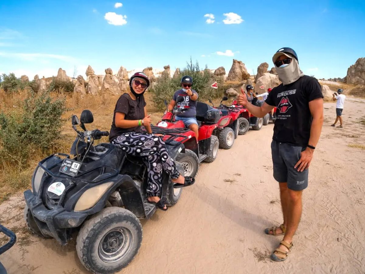 Very beautiful picture of tourists on Quad Safari Tour