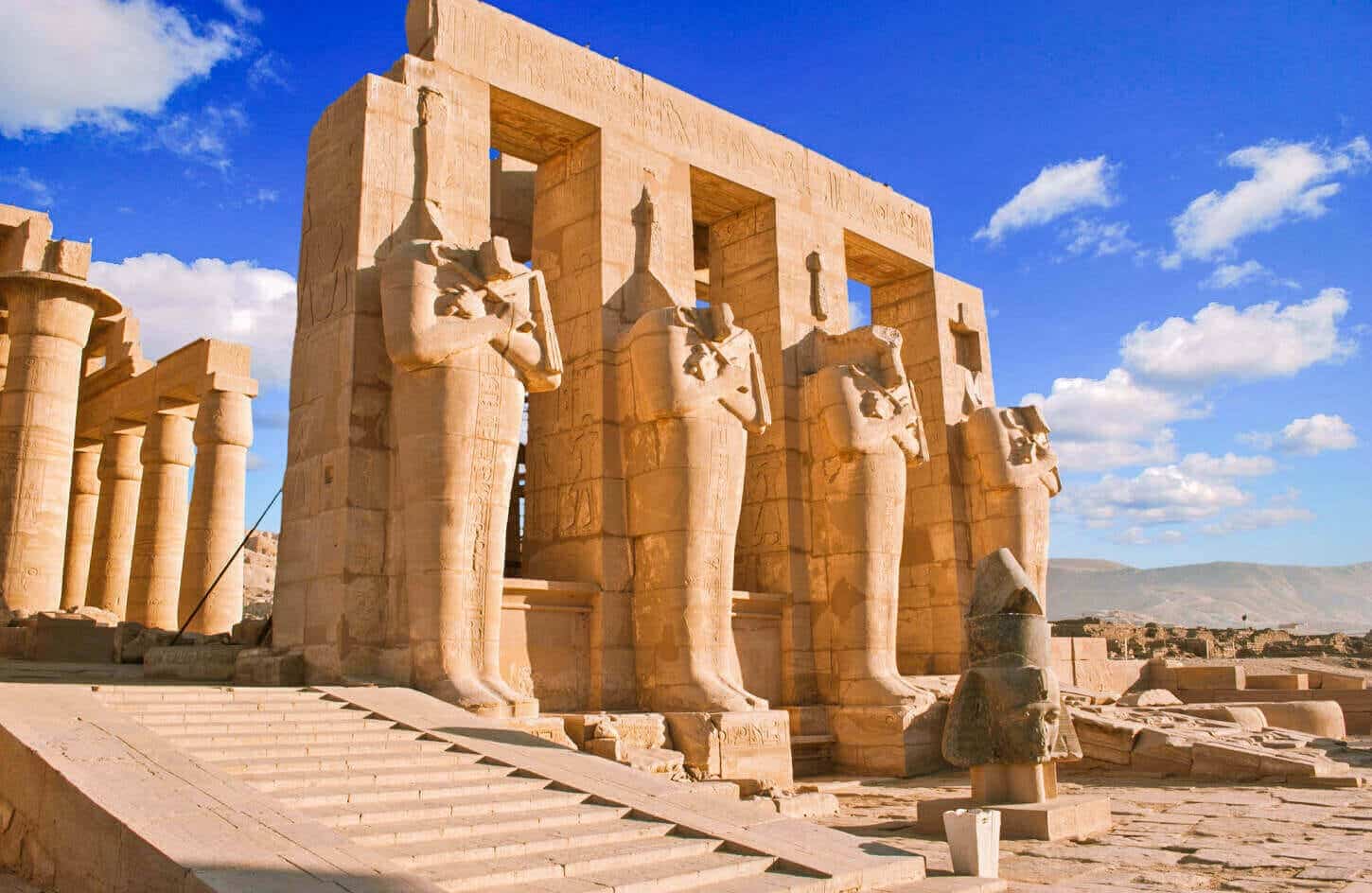 Wonderful pictures of some of the broken statues of Luxor