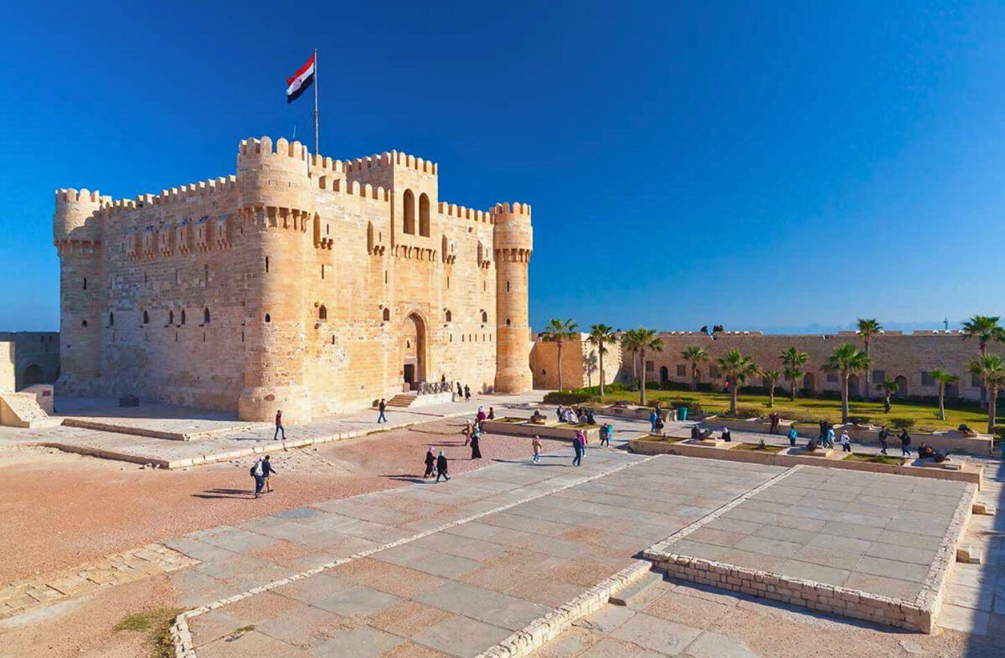 citadel of qaitbay alexandria egypt mediterranean coast