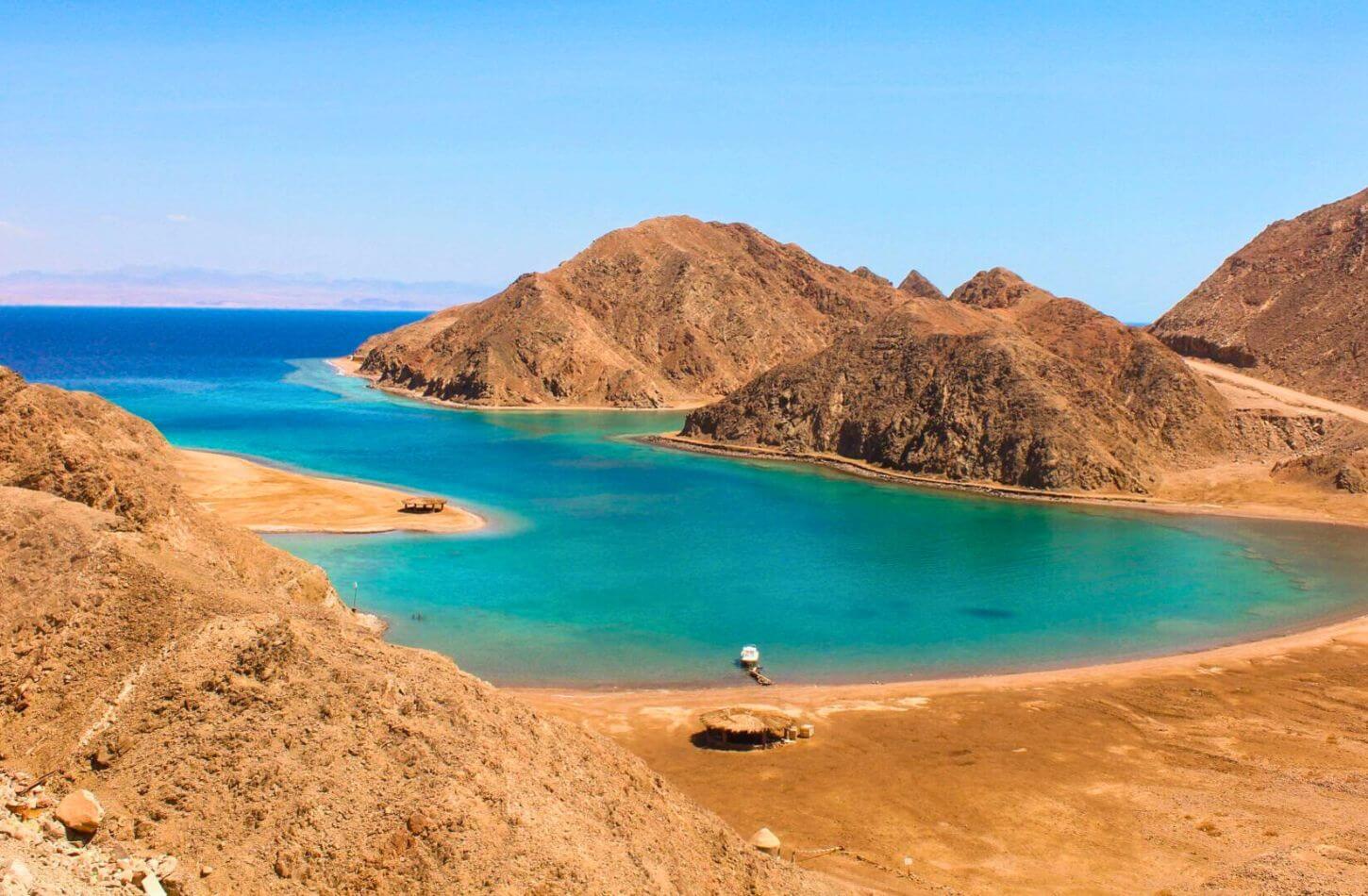 crystal clear waters fjord bay sinai peninsula