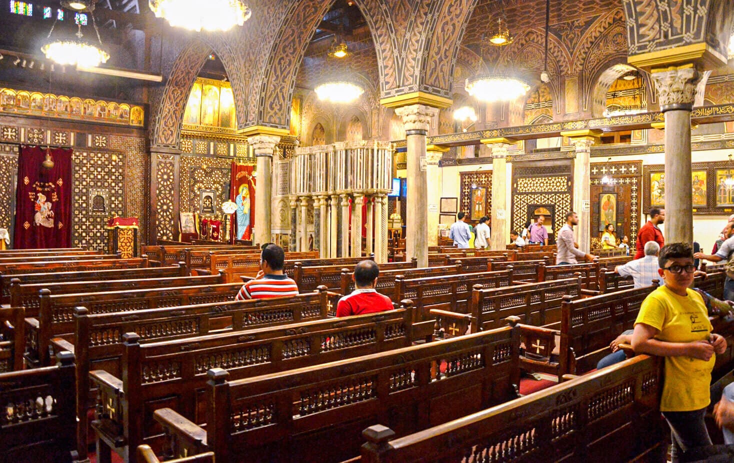 inside the hanging church in coptic cairo
