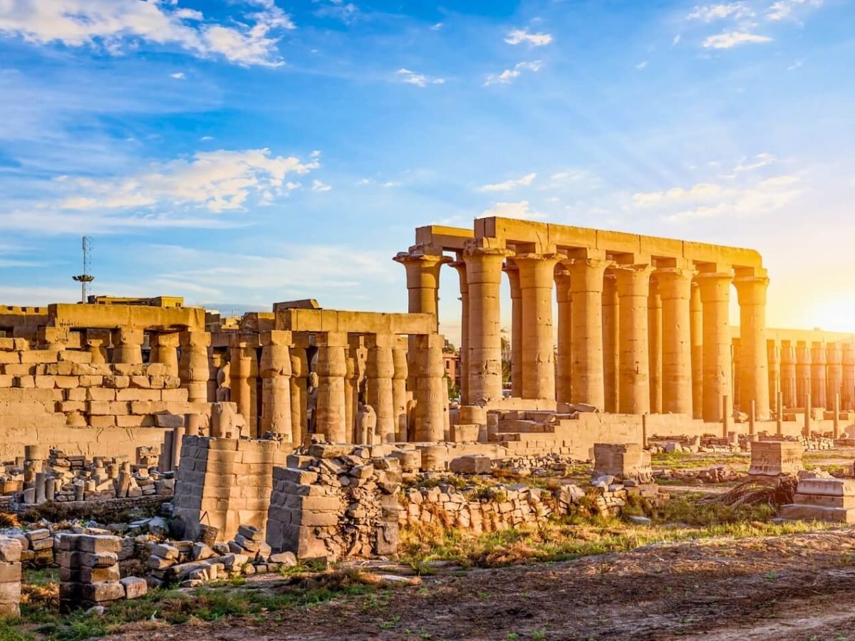 a breathtaking view of karnak temples grand outer ruins at sunrise
