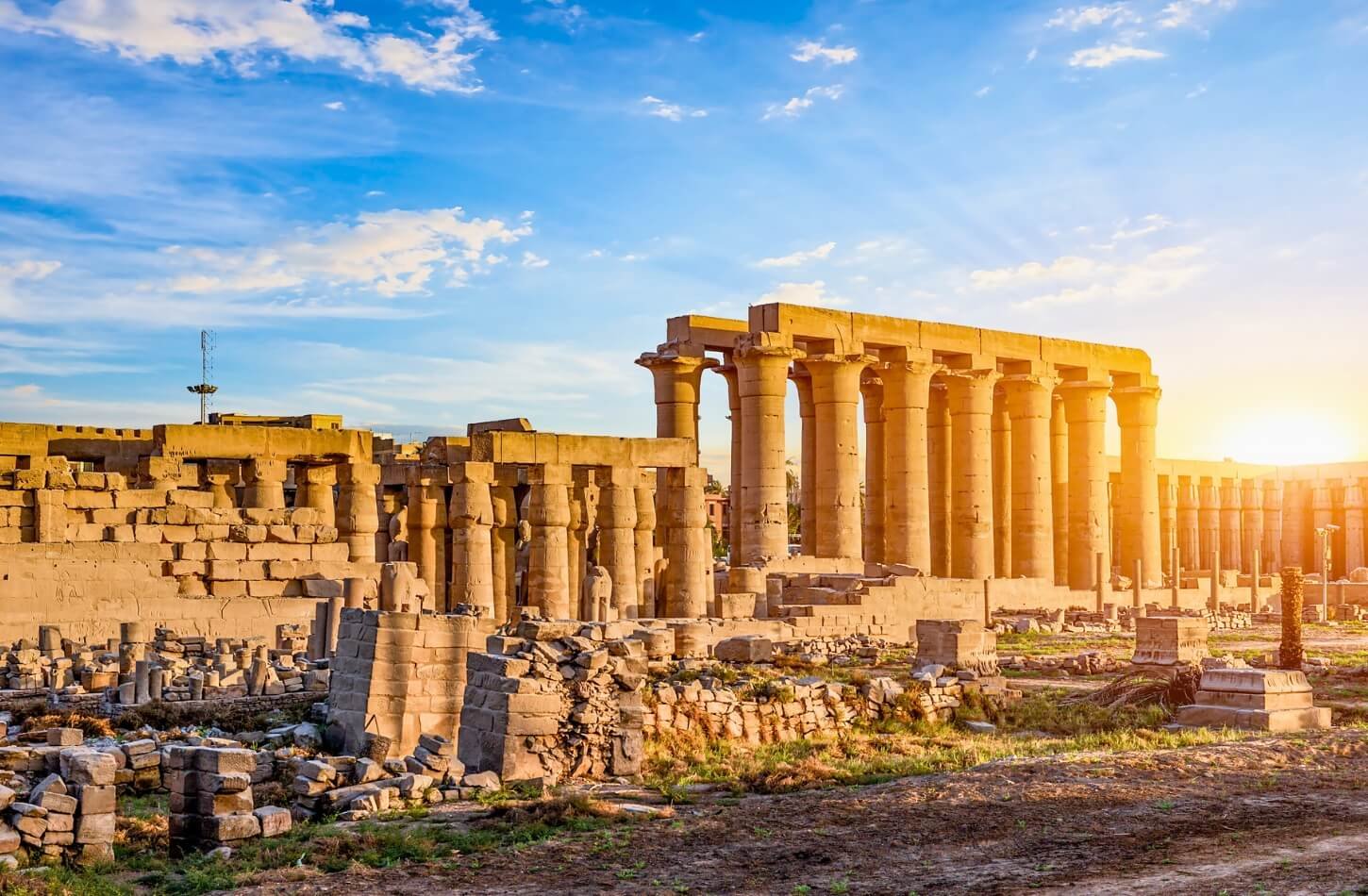 a breathtaking view of karnak temples grand outer ruins at sunrise