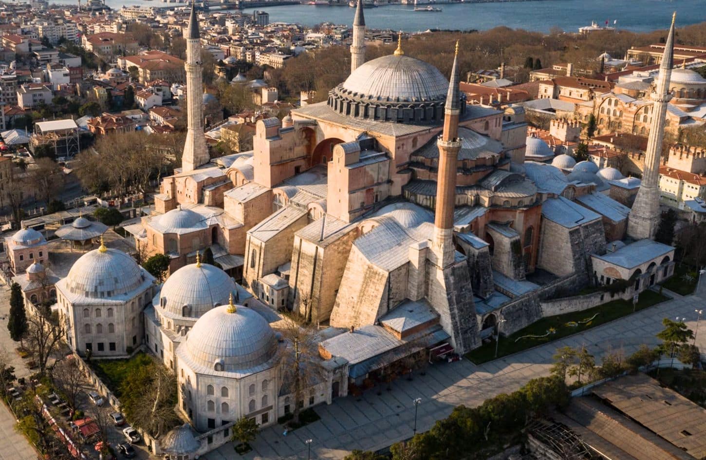 a great shot from above of hagia sophia