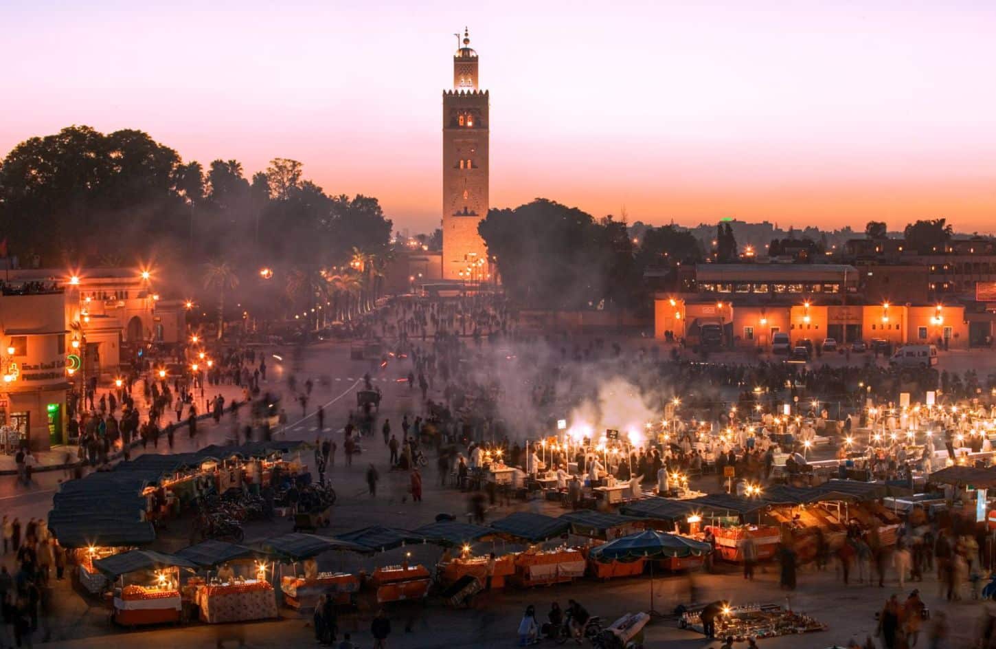 a great shot of marrakech morocco at night