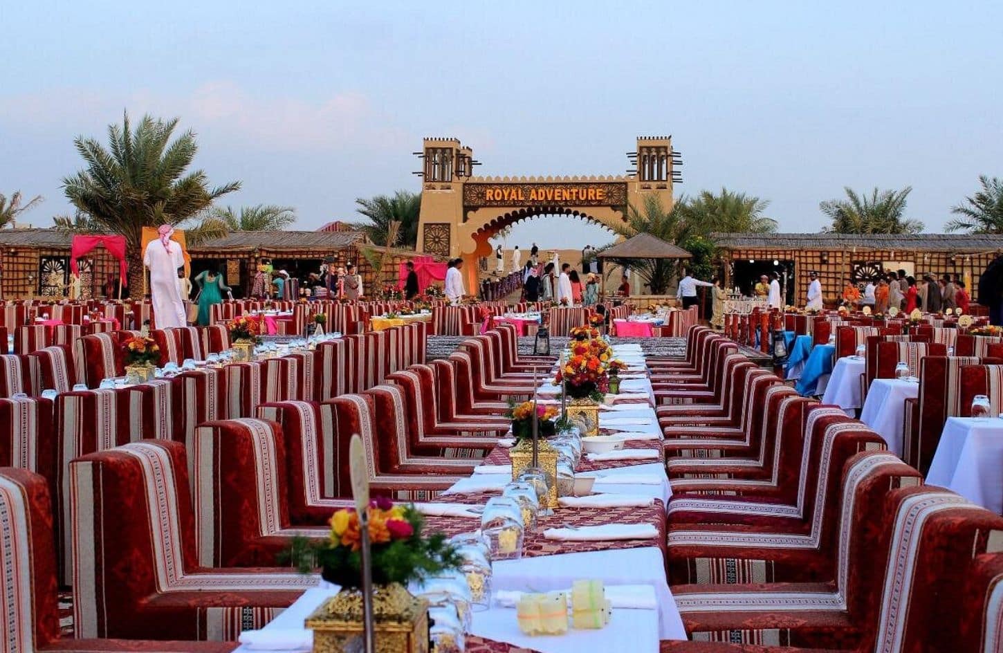 a great shot of the dining table at dubai royal adventure