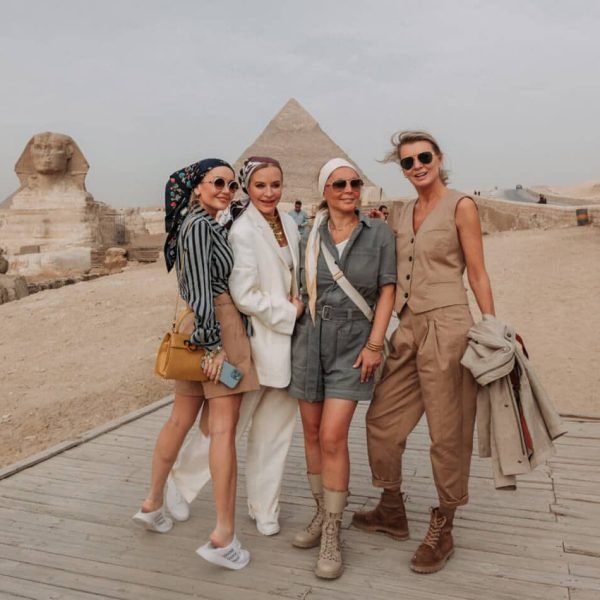 A wonderful photo of a family from inside the Pyramids of Giza - Luxury Egypt Tours